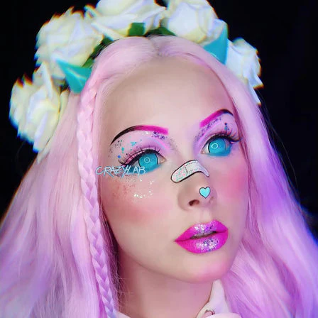 Sweety Mini Sclera Cyan Mesh Rim (1 lens/pack) - Image 4