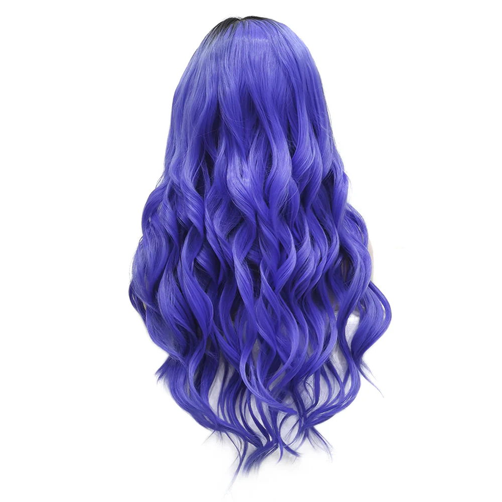 Premium Wig - Deep Root Neon Navy Lustrous Long Lace Front Wig - Image 2