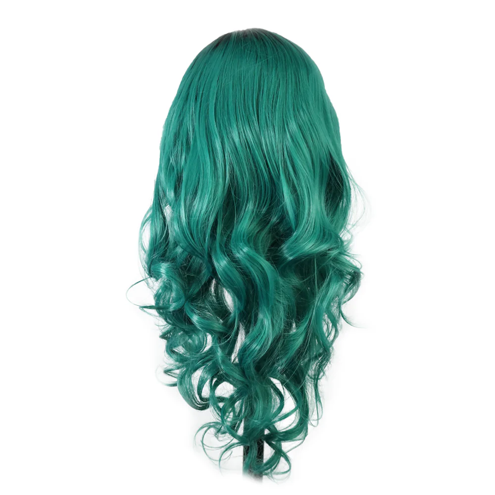 Premium Wig - Emerald Green Sleek Extra Long Lace Front Wig - Image 3