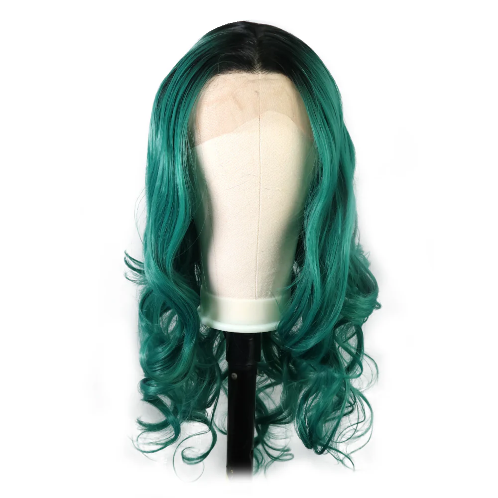 Premium Wig - Emerald Green Sleek Extra Long Lace Front Wig - Image 4