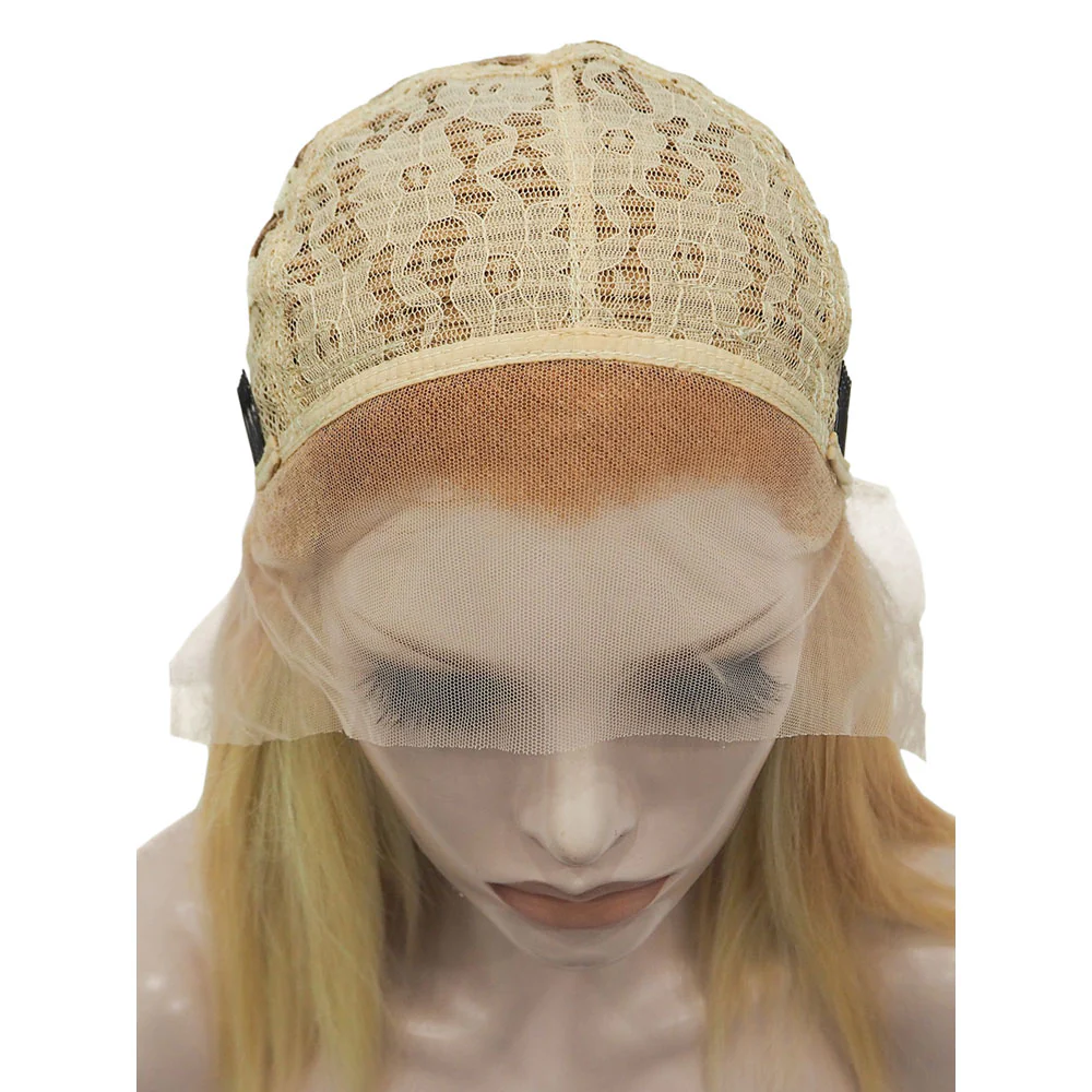 Premium Wig - Khaki Lemon Medium Straight Lace Front Wig - Image 5