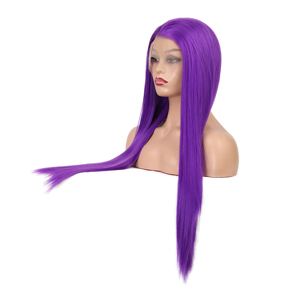 Purple Revolution Front Lace Straight Hair Wig - Image 3