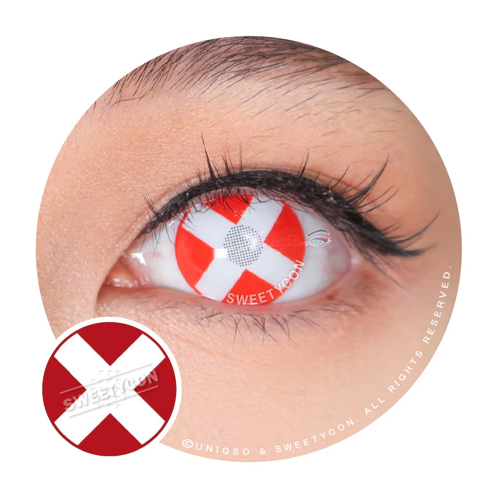 Sweety Crazy White Cross Red Eye (1 lens/pack)
